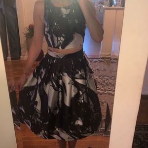 Two piece black and white set